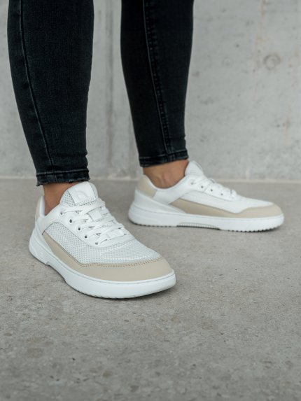 Barefoot Sneakers Barebarics Vaporo - White & Beige