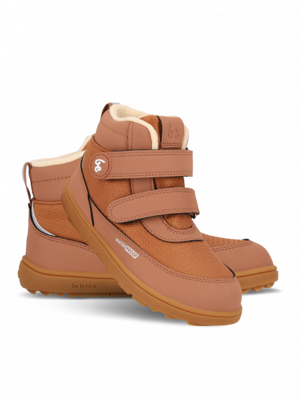Kids winter barefoot boots Be Lenka Zippu Junior - All Brown